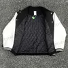 Men's Jackets 2023fw Saint Michael Jacket Men Women High Quality Woolen Patchwork Leather Sleeved Baseball Uniform Coat T231121