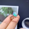 Cluster Rings 11 9mm Natural Opal Ring 925 Sterling Silver Gemstone Jewelry for Women Wedding Engagement Present