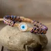 Strand Natural Emperor Stone Beaded Bracelet Handmade Purple Imperial Jasper Turkish Eye Charm Braid For Women