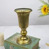 Vases Metal Trumpet Vase Gold For Centerpiece Wedding Reception Urn Mini Shaped Pedestal Anniversary