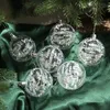 Decorazioni natalizie 6 pezzi scatola 6 cm sfera trasparente dipinto decorazione Anno albero da appendere Festa in casa 231121