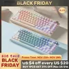 Keyboards SK82 2.4G Wireless Bluetooth Wired Three-mode Mechanical Keyboard RGB Backlight Hot Swap Gasket Structure Gaming Game Keyboard Q231121