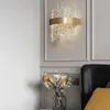 Vägglampa lyxigt sovrum guldbelysning modern wandlamp för vardagsrum glas sconce trappor