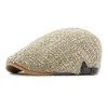 Basker Autumn Knit Hat Women Cap Men British Forward Plaid Beret Gatsby målare Hattar Sboy Caps för