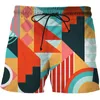 Pantaloncini da uomo 2023 Geometria Modello astratto Stampato in 3D Estate Surf Beach Masculino Uomini/Donne Vacanze di viaggio