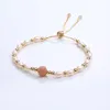 2023 Natural Stone Freshwater Pearl Shell Flower Charm Bracelet Handmade Friendship Bracelet