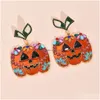 Charm europeisk och amerikansk gränsöverskridande ny halloween pumpa roliga örhängen mode trend kreativitet dropp olja retro persona dhgarden dh6kn