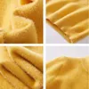 Men's Sweaters Winter Thermal Sweater Thickened Faux Mink Cashmere Round Neck Loose Solid Color Plus Size Yellow