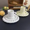 Tazze Ceramic Twist Creative Snack Delicato Dessert Leggero Piatto di Frutta Caffè Latte Tazza Decorazione Desktop Con