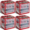 Christmas Decorations Translucent PP organizer storage box 64 grid ball container Holiday 231120