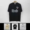 Mens T-Shirts Fashion Rh Sınırlı Rhude Rahat Street Hip-Hop Yaz Yeni Gevşek Yuvarlak Boyun Kısa Kollu T-Shirt