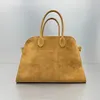 Tote Çanta Deerskin Süet Üst Kat Üst Kat Kovası Niş Bir Omuz Joker Bir Omuz Banliyö Çantası Büyük Bilgisayar Çantası