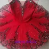 Palco desgaste profissional de alta qualidade 12 camadas tamanho personalizado crianças meninas adulto desempenho em linha reta vermelho ballet tutu trajes