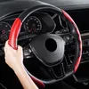 Couvre volant 2 pièces bâche de voiture antidérapant quatre saisons universel en Fiber de carbone Silicone daim accessoires décoratifs de protection