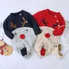 Rompers Citgeett Winter Christmas born Baby Girl Knitted Romper Jumpsuit Overall Sweater Warm Fall Autumn Wool Xmas Clothes 231120