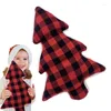 Kussen Kerstboom Comfortabel Zacht Warm Rood Plaid Pluche Gevulde Kussens Speelgoed Vakantiecadeau Voor Woonkamer