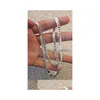 Cadenas de 20-60 cm Sterling Sier Luxury Esign Noble Collar Chain para mujer Menora Moda Conocimiento de bodas Joyas Drop entregada Dhgarden Otln4