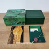 5pcs vendant des boîtes de montres vertes de haute qualité Boîtes de cartes de boîte d'origine Boîtes en bois pour Oyster Perpetual 126710 116500 126600 114300 1267250J