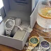 Montres mécaniques pour hommes, impératrice douairière Vivian Anxi, mouvement à Quartz, bracelet en acier, cadran vert 34mm, élément saturne polygonal XOP6H