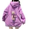 Sweats à capuche pour femmes automne hiver Design de mode femmes surdimensionné lâche mignon poche ours à capuche adolescentes Kawaii sweat à capuche pull hauts