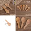 Spoons Japanese Small Wooden Spoon Wholesale 8Cm Manual Salt Dessert Powder Wood Milk Scoop Lx5208 Drop Delivery Home Garden Kitchen Dh0Go