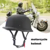 Motorcycle Helmets 1X M/L/XL/XXL Vintage Cruiser Helmet Half German Car-styling Drop Bright Black Face H K9W0