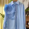 Women's Blouses OCEANLOVE Solid Spring Autumn Shirts&blouses 3D Flowers Vintage Korean Fashion Women Tops Elegant Sweet Party Blusas Mujer