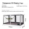 Cat Carriers Show Cage Competition Transparent 3D Display Shelter With Hammock Folding Litter Box For Exhibition