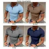 Chemises décontractées pour hommes Mode confortable T-shirts pour hommes Tops Blouse Respirant Col boutonné Mélange de coton Muscle Manches courtes