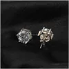 Stud 10Mm Hip Hop Earrings S925 Sier Needle Simated Diamond 18K Real Gold Rock Rapper Jewelry Drop Delivery Dhbzt