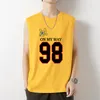 Herrtankstoppar la på väg 98 Street City Letter Man Muscle Gym T Shirt Sommarkläder Cool ärmlös sportkläder streetwear singlet