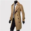 Giacche da uomo Blazer da uomo Inverno Uomo Slim Trench elegante Giacca lunga doppio petto Parka Plus Size In giacche1 Drop Delivery Dh7Di