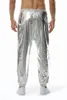 Męskie spodnie Metal Glitter Pants Men Elasticty Fabryka Tancerz Piosenkarka Męskie klub nocny klub DJ PROM PROM MANTALONES HOMBRE 230420