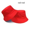 Plain Reversible Cotton Bucket Hat Mens Dam Double Sides Wear Summer Beach Sun Visor Blank Unisex Brimmed Fishing Cap Custom Logo