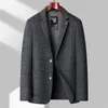 Herr ull blandar Autumn Winter Coats 50 Coat Korean Style Lapel Doubleided Plaid Jackets For Men Casual Fashion Youth 231120