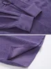 Blouses pour femmes chemises Syiwidii velours côtelé violet haut boutonné femmes à manches longues col rabattu surdimensionné vêtements d'extérieur amples 2023 blous chaud