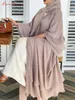 Plus size vestidos moda chiffon abaya quimono dubai muçulmano cardigan abaya casual robe feminino islam roupas com cinto f2664 231121