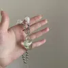 Pendant Necklaces Korean Retro Spray Paint Love Heart Necklace Women INS Style Hip-hop Large Pearl Clavicle Chain