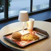 Lampen LED Draadloze Mini Pro -tafellamp met USB -oplaadbare batterij voor restaurant Dining Room AA230421