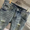 Jeans pour hommes Mode Hommes Printemps Automne Casual Break Hole Droite Slim Stretch Denim Pantalon Vintage Crayon Pantalon