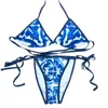 Lyxdesigner Bikini Badkläder Sommar Dam Baddräkter Set Strandbad Tvådelat Set Bikinis