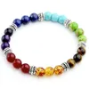 Hot selling natural stone colorful energy yoga bracelet 8mm bracelet volcanic stone bracelet