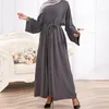 Casos étnicos Conjunto de abaya 2 peças combinando vestido de hijab muçulmano liso crepe quimono abayas for women dubai peru vestidos internos