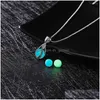 Pendant Necklaces Glow In The Dark Necklace Moon Square Heart For Woman Hollow Water Drop Night Fluorescence Light Accessori Dhgarden Dhnhs