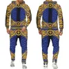 Parcours masculin Lion Golden Lion Pattern pour le survêtement masculin Fashion Fashion Sports Using Tenues Baroque Style Sweat à capuche / Pantal