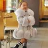 Waistcoat baby barnkläder flickor jacka vinter mode solid faux mink räv päls kappa för tonåring flicka mjuka varma barnkläder 231120