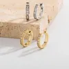 Pendientes de aro Huggie de circón con articulación de bambú populares para mujeres y hombres Pendientes de nuevo estilo Hebillas para los oídos Anillo de oreja de fiesta con circonita cúbica de cristal chapado en oro real de 14 quilates retro lindo