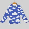 Polos pour hommes dessin animé nuage T-Shirts décontractés ciel bleu nuageux polos hommes Streetwear chemise quotidien à manches longues motif vêtements grande taille