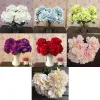 Bouquet de fausses fleurs artificielles en soie, 5 têtes de fleurs multicolores, hortensia Floral de jardin pour fête de mariage, FZH058 12 LL