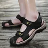 Summer Men Sandals Toe Protecter Leather Thick Sole Non Slip Hiking Shoes Travel for Daily Big Size 428